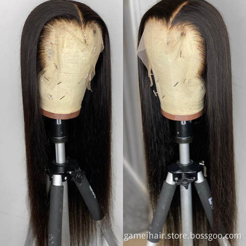 100% Raw Virgin Indian Hair Wigs Bone Straight 13X4 13X6 Lace Frontal Real Human Hair Wig